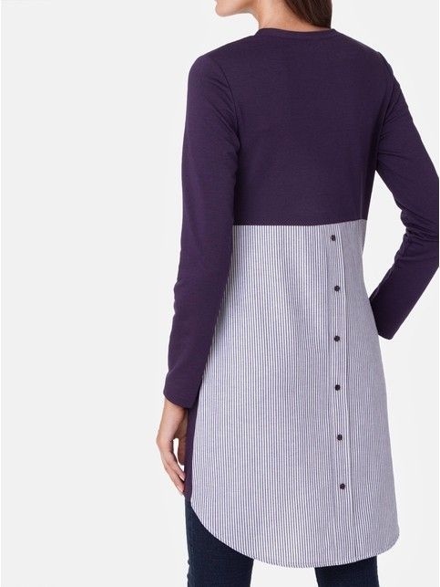 Стильная туника с имитацией рубашки 831