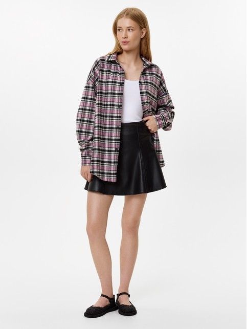 Юбка-mini А-силуэта из экокожи LU 3283 - купить в интернет-магазине Conte