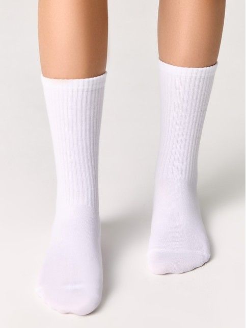 Удлиненные детские носки из хлопка в рубчик - купить в интернет-магазине Conte