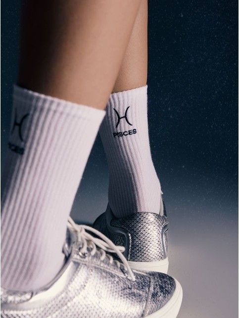 Удлиненные носки в рубчик с вышивкой «Рыбы» - купить в интернет-магазине Conte