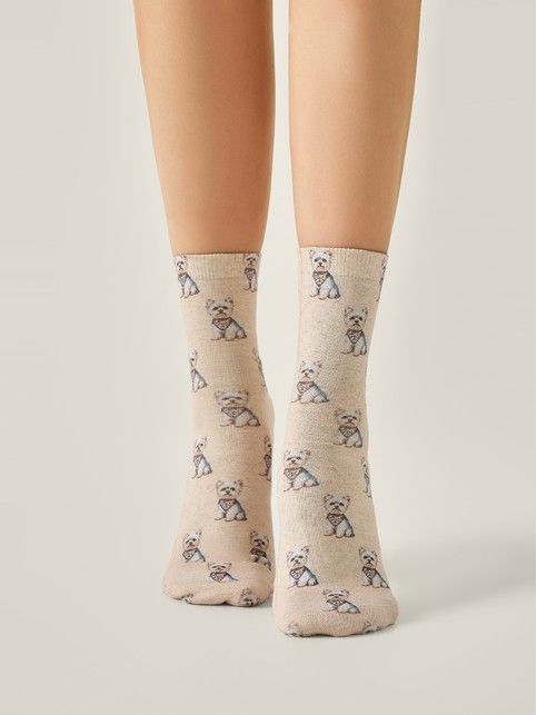 Носки со льном из лимитированной коллекции BEST FRIENDS «Йоркширский терьер» - купить в интернет-магазине Conte
