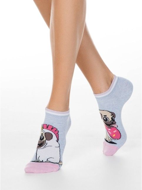 Короткие хлопковые носки с рисунками «Pug»