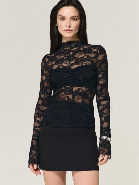 Лонгслив из кружева с драпировкой «бандо» LD 3491 - купить в интернет-магазине Conte