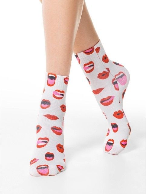 Укороченные носки с хлопком «Lips»