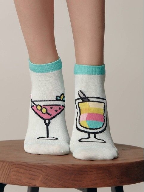 Короткие хлопковые носки с рисунками