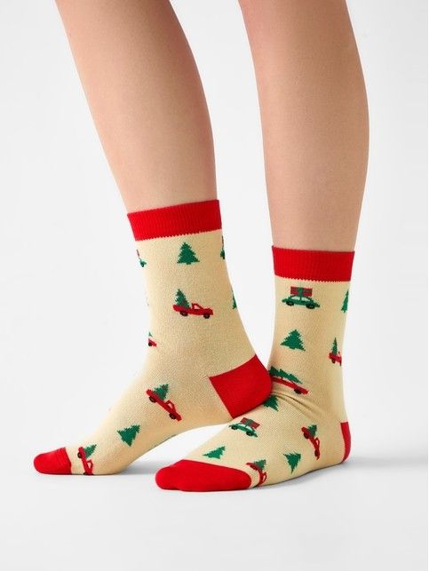 Носки из зимней коллекции с рисунком «Новогодний маршрут» - купить в интернет-магазине Conte