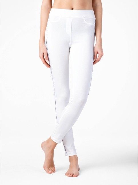 Женские белые леггинсы