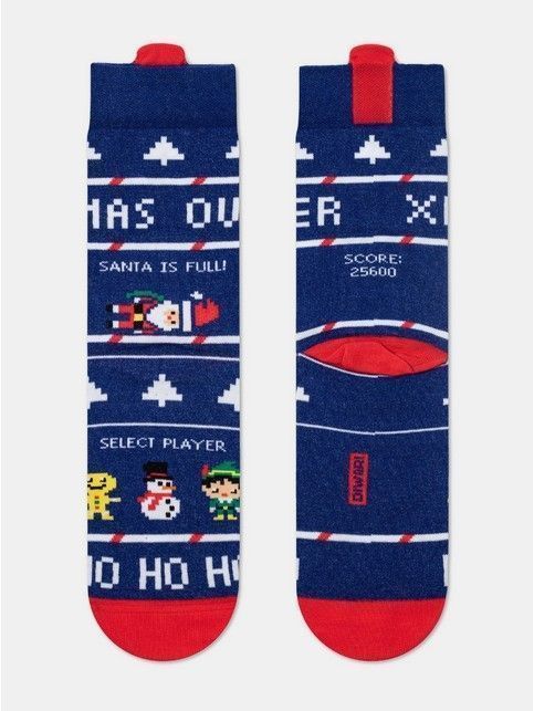 Новогодние мужские носки с рисунком «Christmas game»