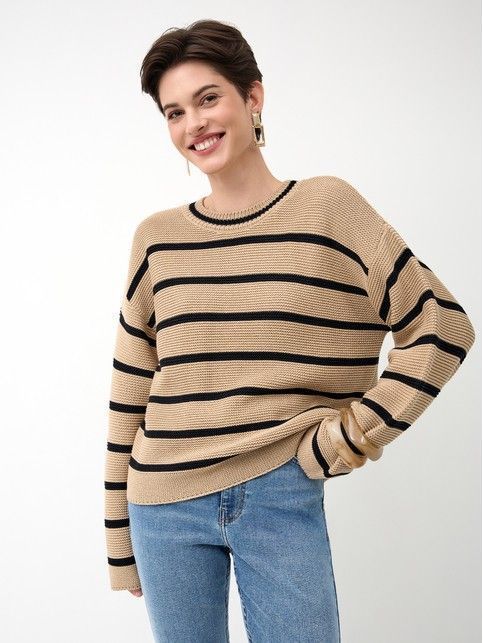 Джемпер в полоску из пряжи с хлопком LDK 24115 - купить в интернет-магазине Conte