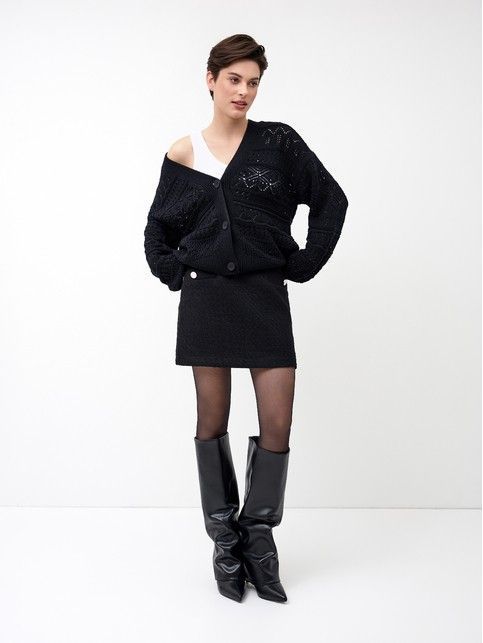 Укороченный жакет на пуговицах с V-образным вырезом LDK 24112 - купить в интернет-магазине Conte