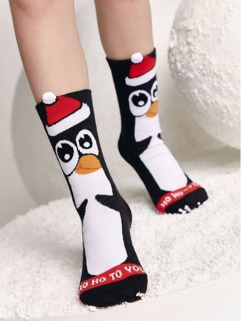 Новогодние носки с махровой стопой «Penguin»