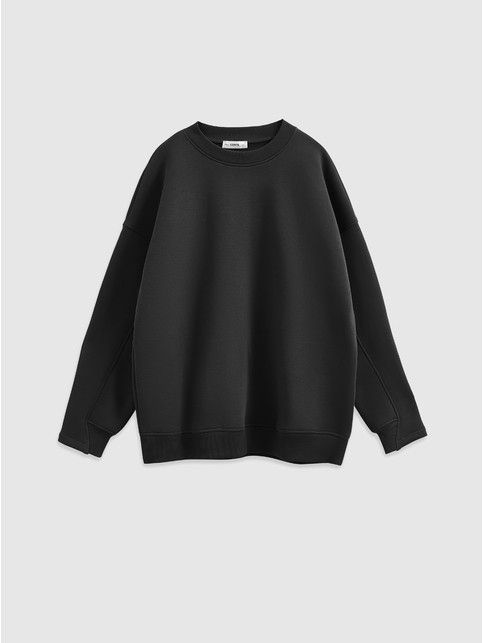 Свободный свитшот из футера с акцентными манжетами LD 3229