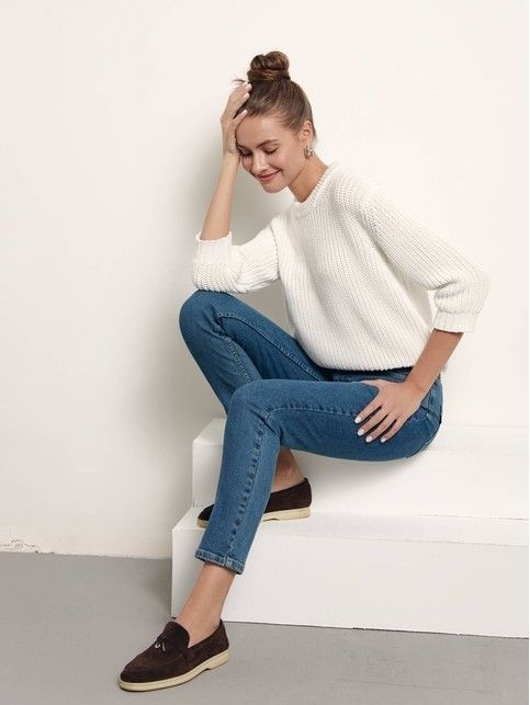 Джинсы slim с высокой посадкой CON-368