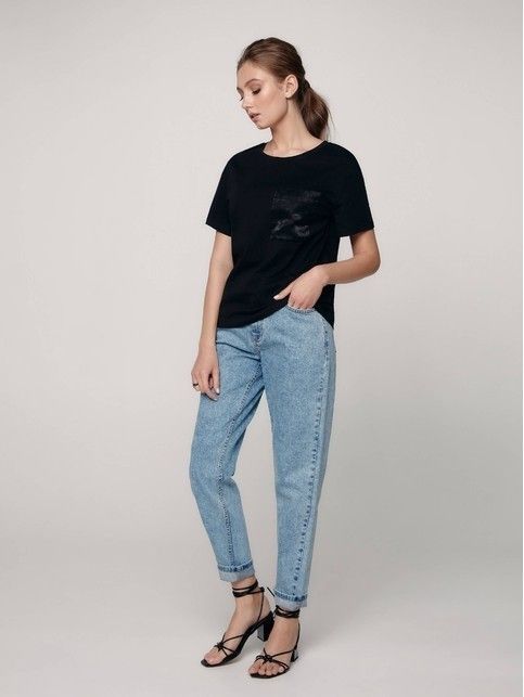 Женские базовые черные футболки