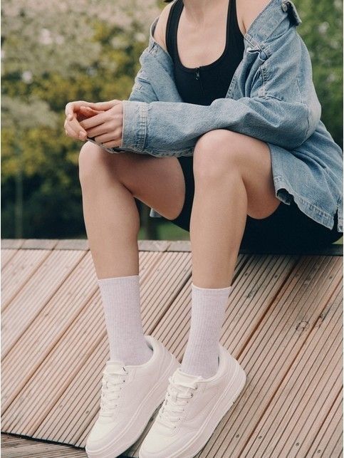 Удлиненные носки из хлопка в рубчик