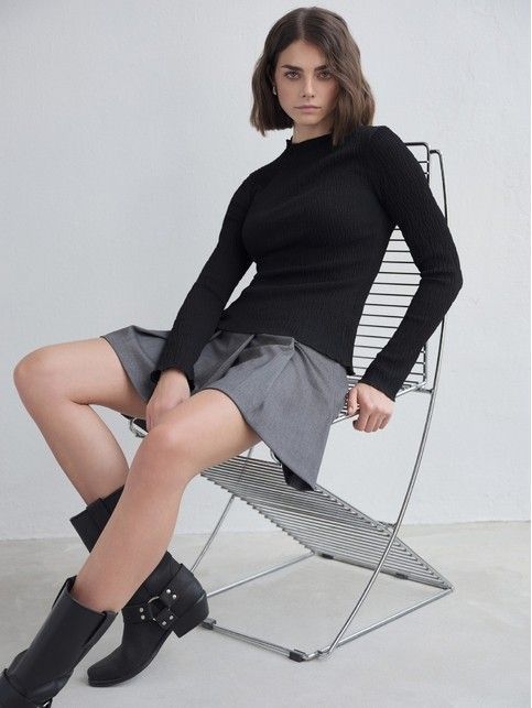 Джемпер с жатым эффектом LD 3235