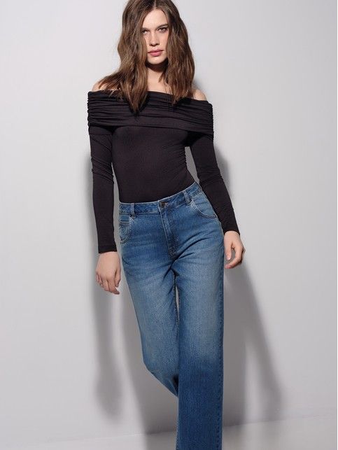 Боди с открытыми плечами и драпировкой LBD 3405 - купить в интернет-магазине Conte