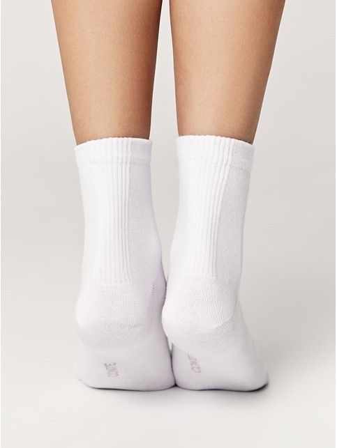 Спортивные носки из хлопка в рубчик на запяточной зоне