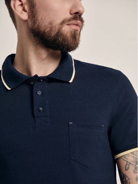 Футболка-поло с контрастной окантовкой MD 944