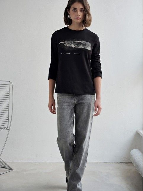 Лонгслив из хлопка с рисунком «Your eyes» LD 3287 - купить в интернет-магазине Conte