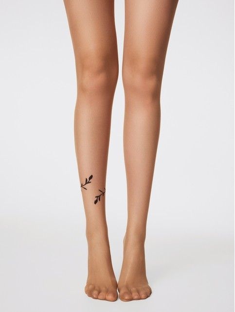 Колготки с рисунком «лиана» из чёрной нити LIANE - купить в интернет-магазине Conte