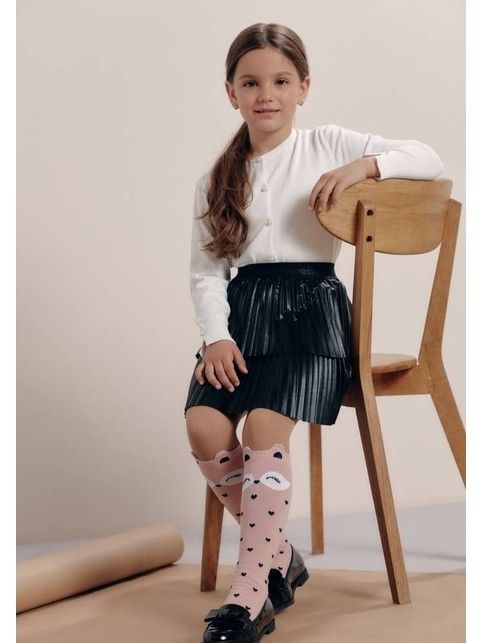 Хлопковые гольфы с забавными мордашками, модель 054