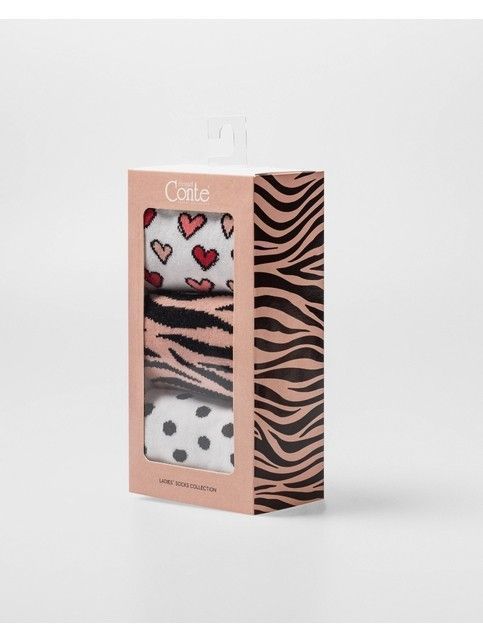 Набор хлопковых носков с рисунками «Fashionista» (3 пары) - купить в интернет-магазине Conte