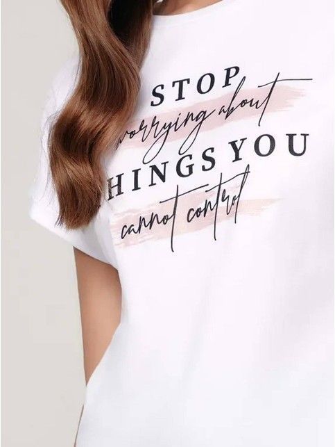 Футболка из хлопка «Stop worrying» LD 1227