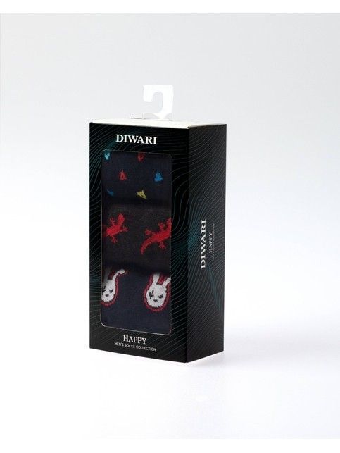 Хлопковые носки с рисунками (3 пары в коробке)