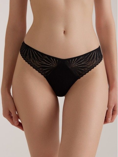 Трусы бразилиана из цветочного кружева со вставкой и модала ASTER LBR 2964 - купить в интернет-магазине Conte