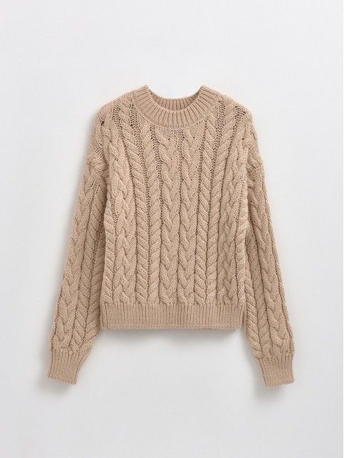 Укороченный джемпер с косами LDK 243