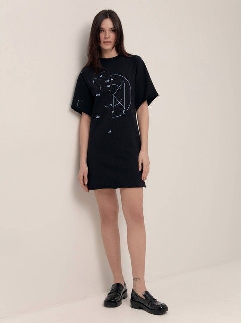 Платье из футера свободного кроя «Geometry» LPL 1640