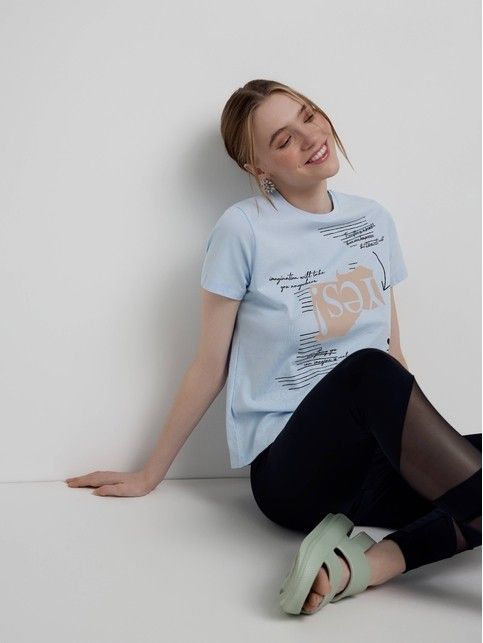 Базовая футболка из хлопка с рисунком «Yes!» LD 2125