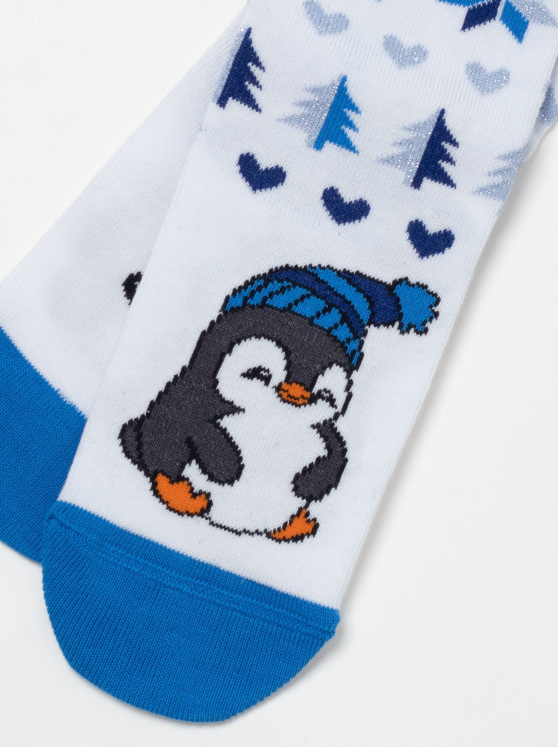 Новогодние носки c хлопком «Little penguin» Conte ⭐️, цвет белый, размер 16-18