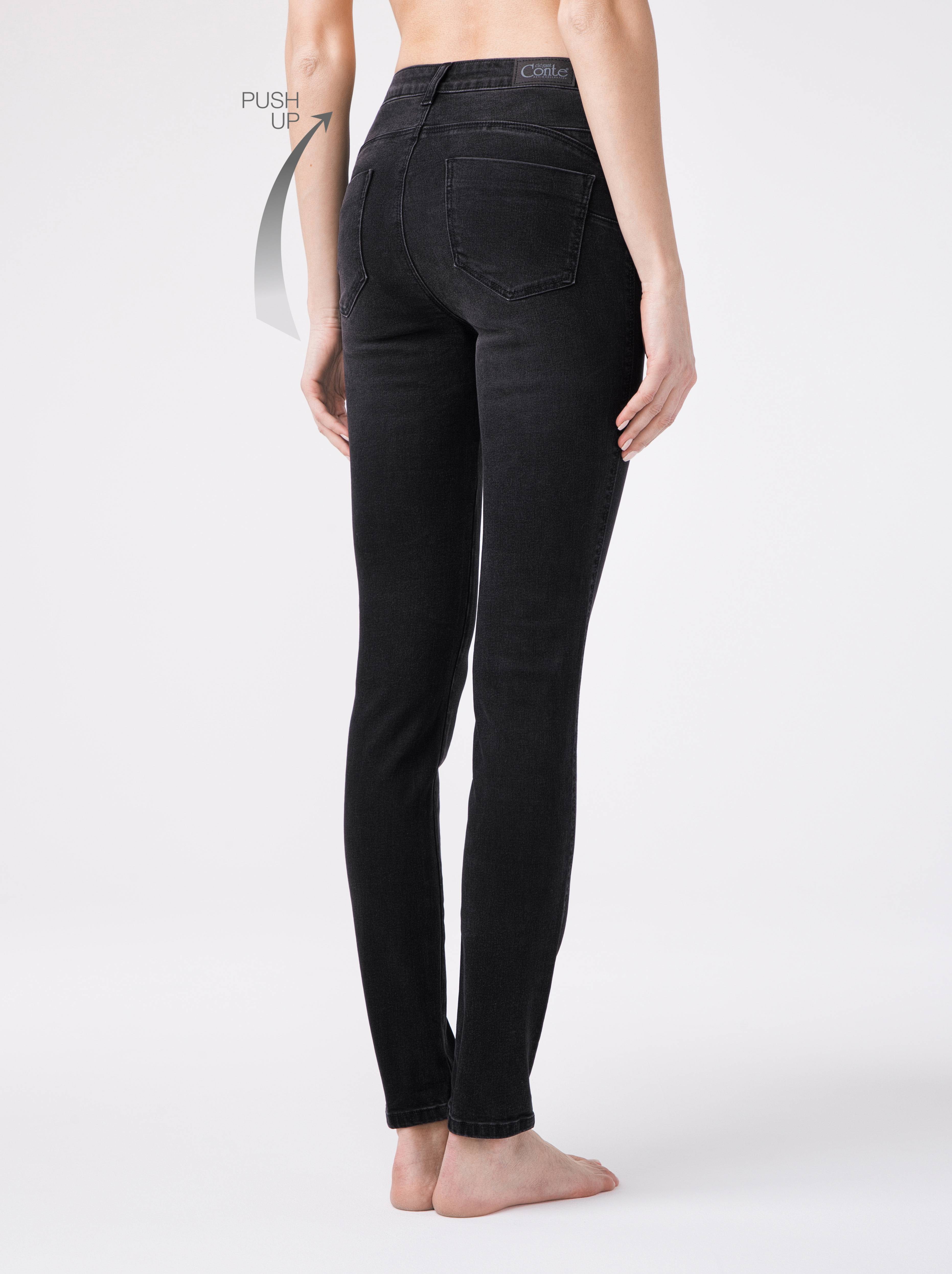 Моделирующие eco-friendly джинсы skinny push-up с высокой посадкой CON-148 Conte ⭐️, цвет washed black, размер 164-102 - фото 1
